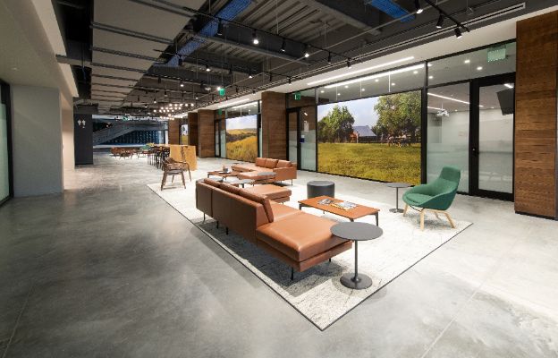 modern workspace in cargill protein in downtown wichita, kansas