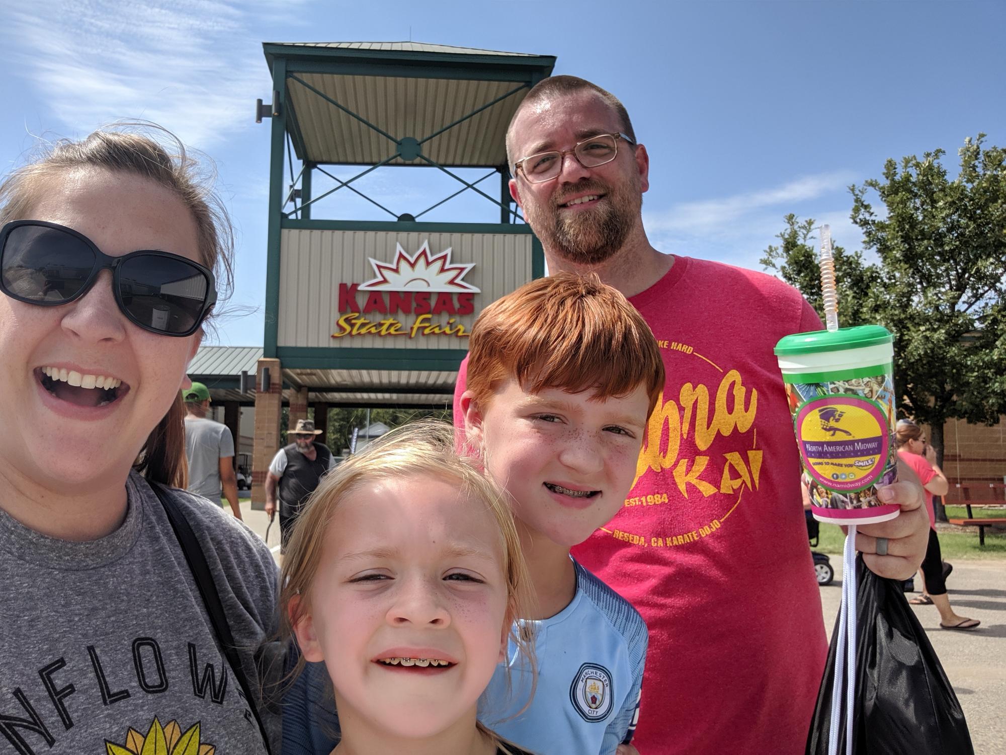 family enjoying the kansas state fair in hutchinson