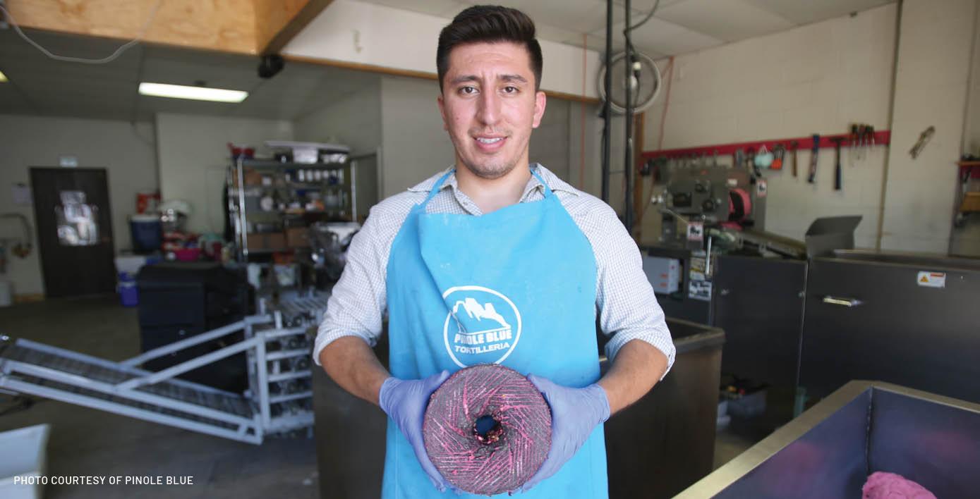 eddie sandoval owner of pinole blue tortilla and atole business in wichita kansas