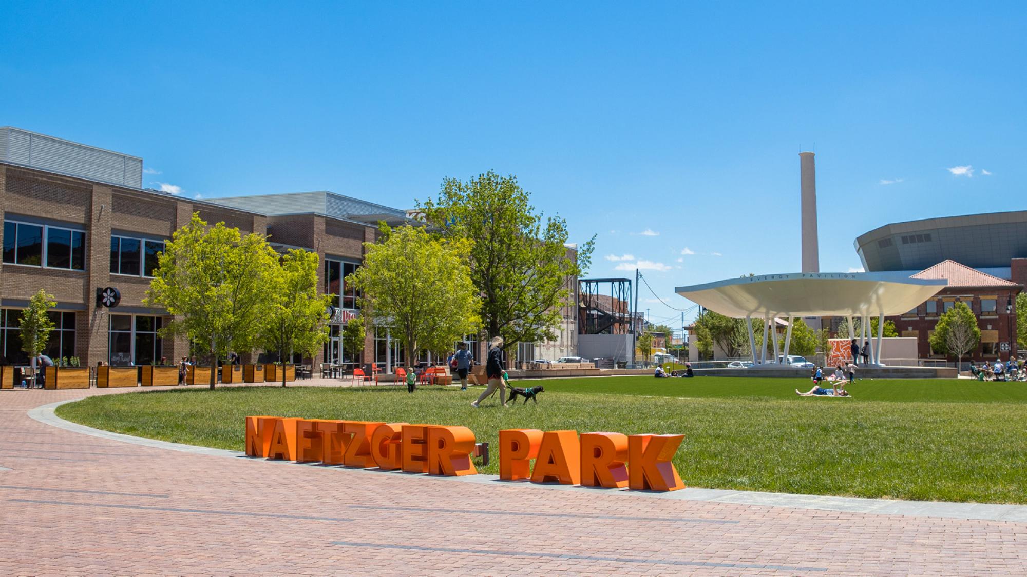 daytime image of naftzger park in downtown wichita